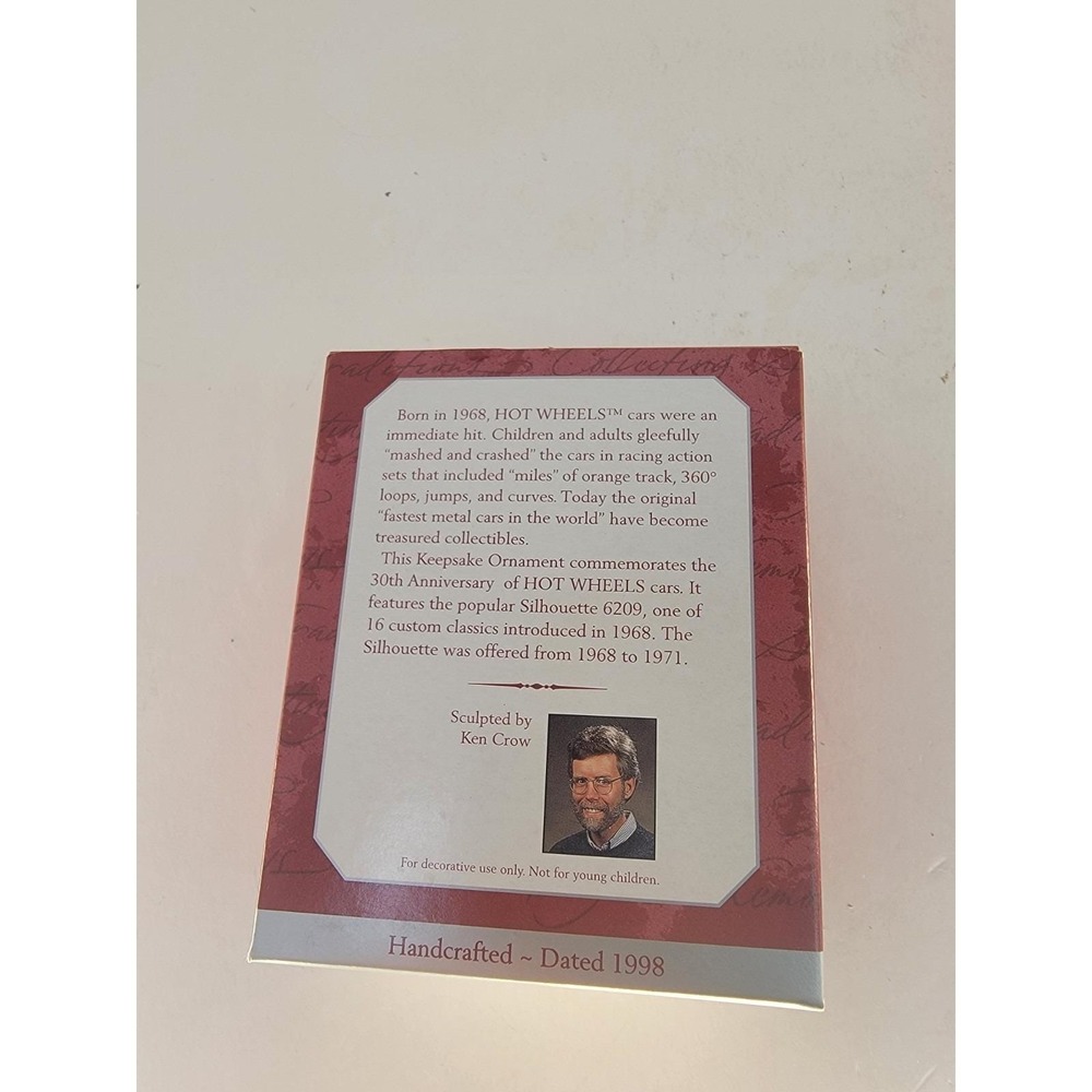 Hallmark Keepsake Ornament Hot Wheels 30th Anniversary 1998 Dated w/ Box - Picture 5 of 12